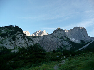 Climbing tour Kopftorlgrat mountain, Tyrol, Austria