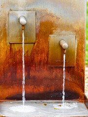 Mineral waters streams. Waters names Hronovka and Regnerka