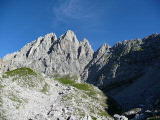 Climbing tour Kopftorlgrat mountain, Tyrol, Austria