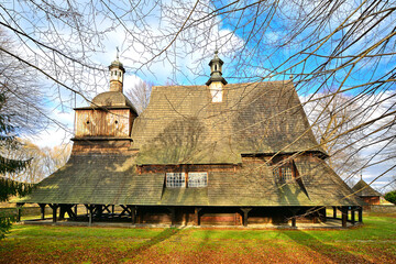 Wooden church from XVI Century in Sekowa near Gorlice, Low Beskid (Beskid Niski), Poland
