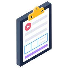 
Medical report, isometric editable vector of 
