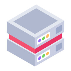 
Isometric design of data server rack 
