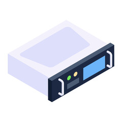 
Isometric design of server rack icon 
