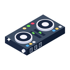 Fototapeta premium A dj music equipment icon in isometric style, dj mixer vector 