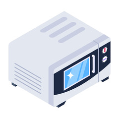 
Electric oven icon in isometric design
