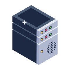 

A big data bank icon, editable trendy style of datacenter vector 
