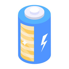 
Electronic component icon in isometric style, capacitors vector 

