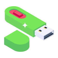 
Universal serial bus, usb icon in modern isometric style 
