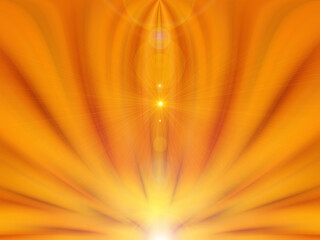 Abstract orange energy flower. Background for text: yoga, aura, light, glow, magic, hypnosis,...