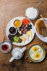 Hotel breakfast menu top view