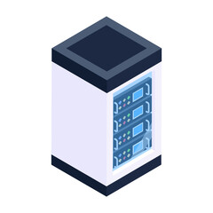 
A big data bank icon, editable trendy style of datacenter vector 
