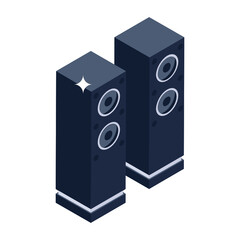 
A stereo speakers vector in trendy isometric style 
