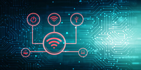 2d illustration WiFi symbol sign
