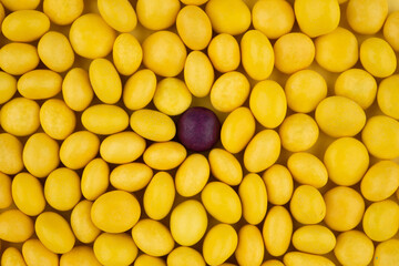 background of blue caramel and chocolate toppings