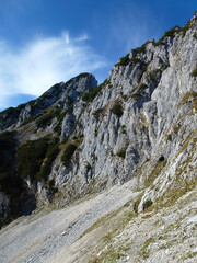 Mountain hiking tour Hochstaufen mountain in Bavaria, Germany