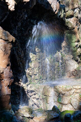 Acqua riflessi di luce, particolare, Roma, Villa Glori, Italia.