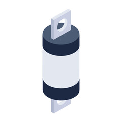 
Rechargeable cell icon in isometric design 
