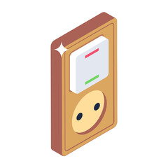 
Isometric style of switchboard icon, vector design of switch plug 
