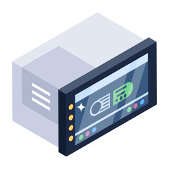 
Editable isometric design of electric oven icon
