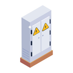 
Electrical hazard icon in editable isometric style 
