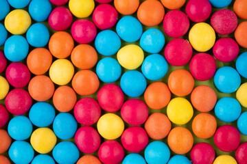 background of blue caramel and chocolate toppings