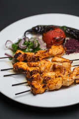 Caucasian traditional kebab from chicken breast 
