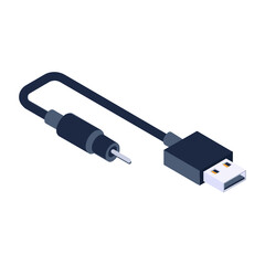 
Isometric icon of portable cable, modern style vector 
