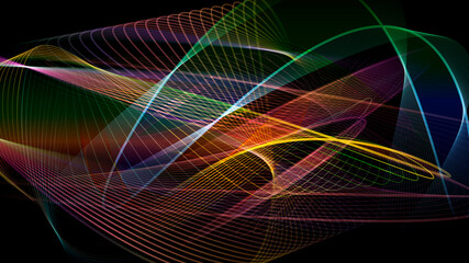 A dynamic vector design by the intersection of shining colorful lines.