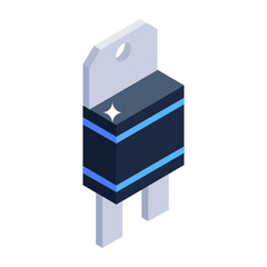 
Power plug icon in isometric design, plug editable vector 

