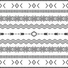 seamless pattern with motif Aztec tribal geometric shapes © Panggabean