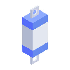 
An icon design of thunderbolt adapter tool, isometric vector 
