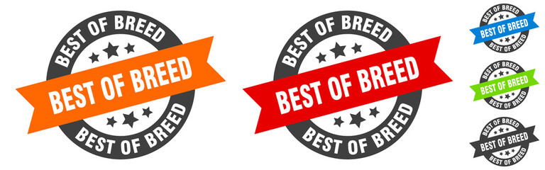best of breed stamp. best of breed round ribbon sticker. tag