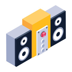 
Isometric icon of sound system, editable vector 
