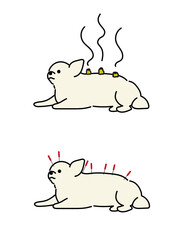 犬の鍼灸治療のベクターイラストセット　チワワ
