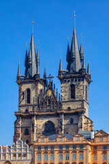 Fototapeta na wymiar Church of Our Lady before Týn in Prague, Czech Republic