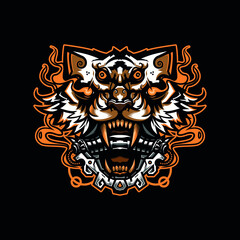 Vector Illustration Mecha Beast Wild