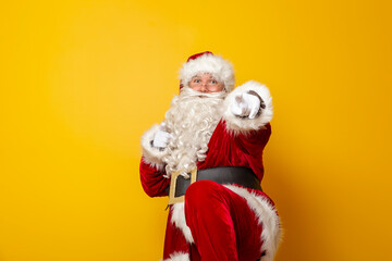 Fototapeta na wymiar Santa Claus dancing