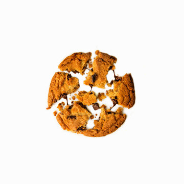 Broken chocolate cookie