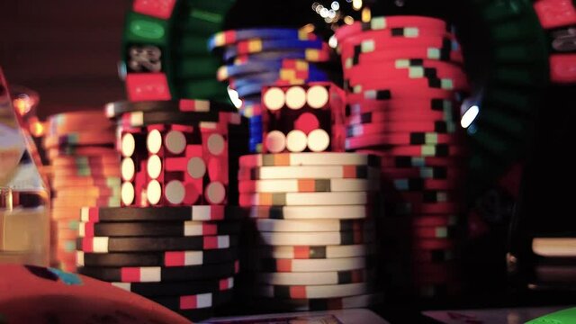 Casino set with Roulette, cards, dice and chips
