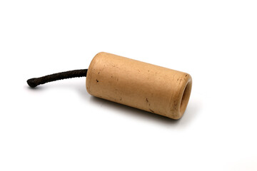 old wick firecracker on white background