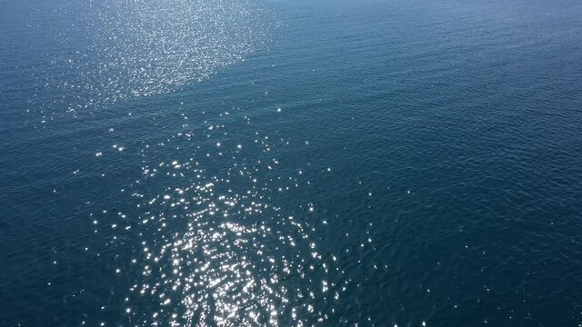 Drone video. An island near Greece in the Gulf of Corinth.