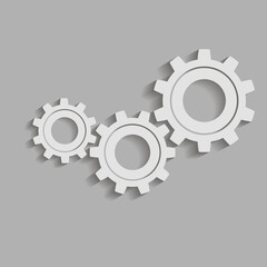 Metal gears. Factory gears vector icon. Mechanical gear. The image of the gear.