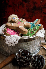 Obraz na płótnie Canvas Christmas Gingerbread cookie with decoration