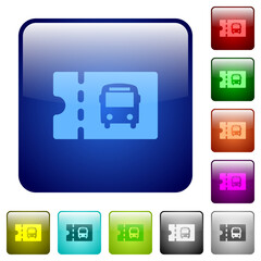 Public transport discount coupon color square buttons