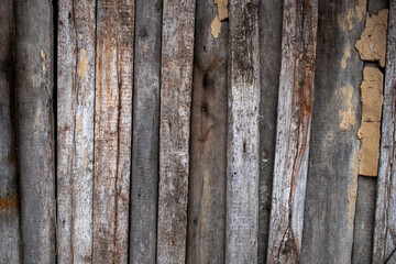 Old wooden wall on the house, wood texture, grunge wood panels, for background.