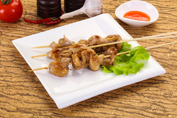 Chicken skin skewer
