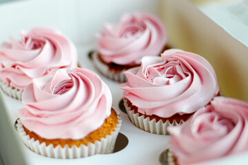 Cupcakes with pink frosting