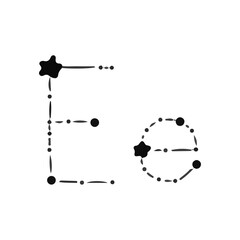 Letter E logo template vector design stars constellation