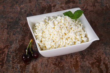 Fresh tasty curd in the bowl