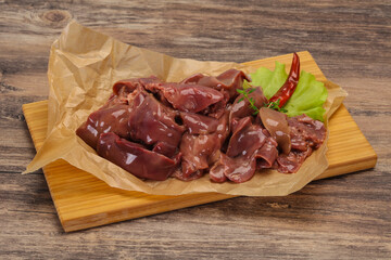 Raw chicken liver ready for cooking